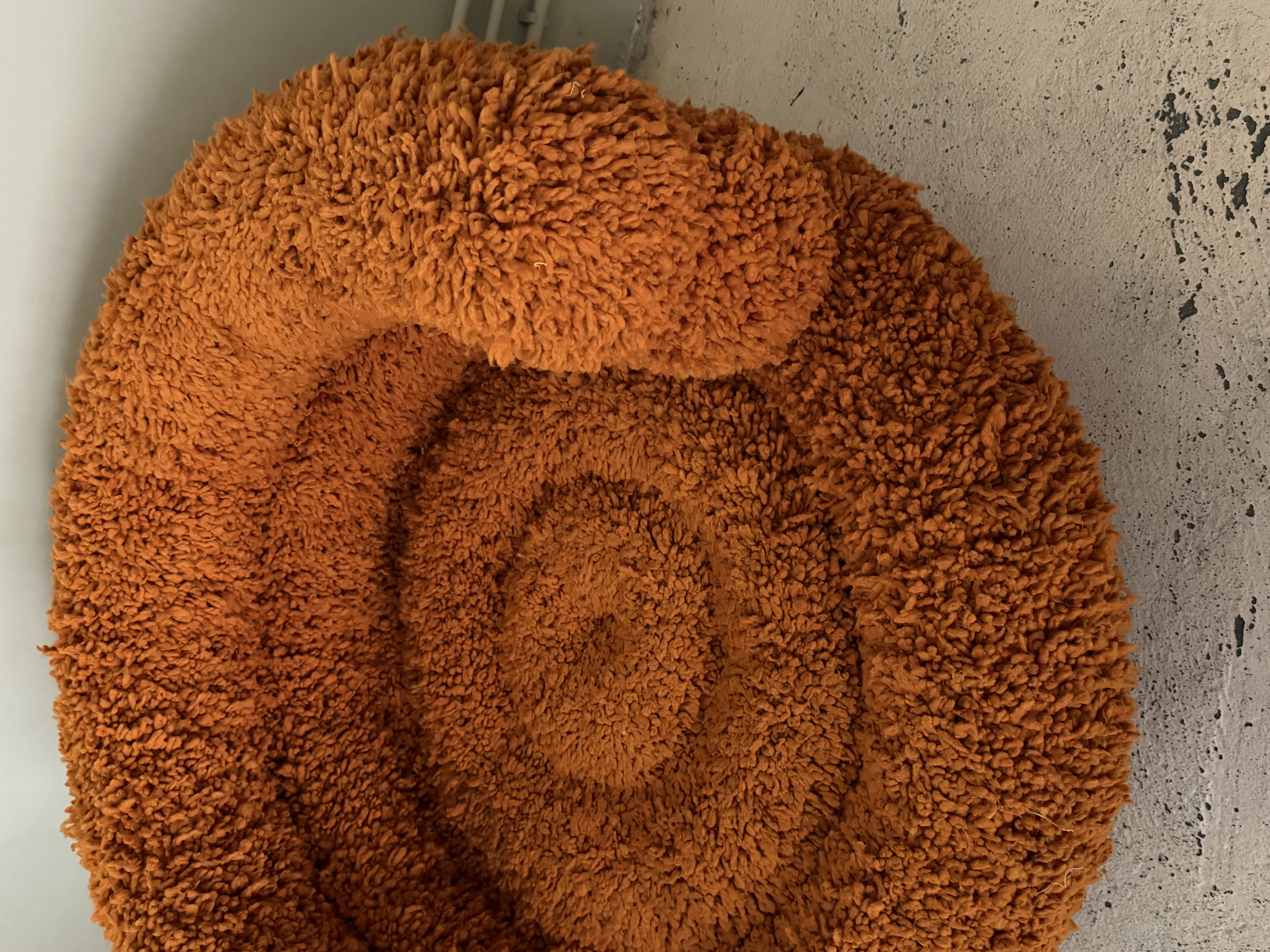 Orange fluffy chair Contemporary