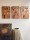 Wall panel wooden sculpture (x3)